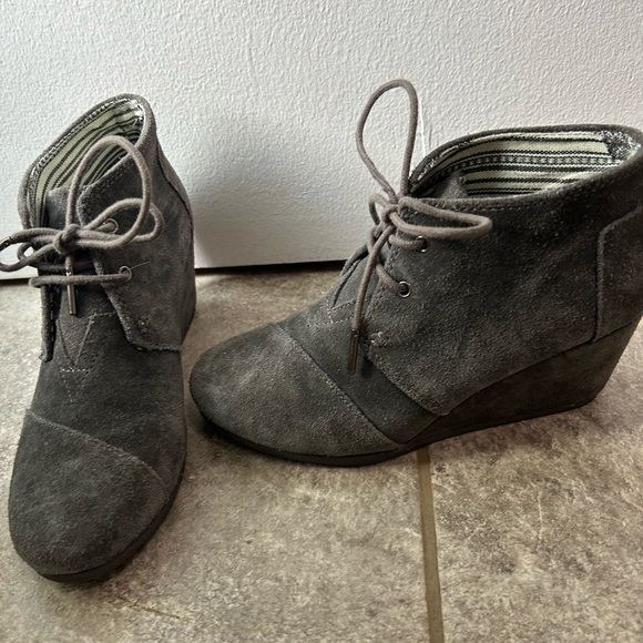 Toms Shoes - Toms Charcoal Suede Women's Wedge Boots